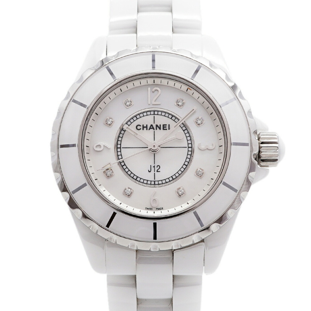Chanel J12 8P Diamond H2422 White Dial Women's Watch